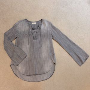 Bella Dahl long sleeve tie front shirt, size small